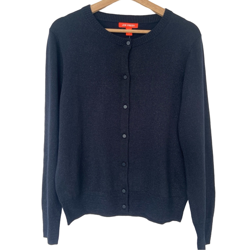 JOE FRESH DARK DEEP NAVY CARDIGAN WITH SLIGHT SPARKLE, XL